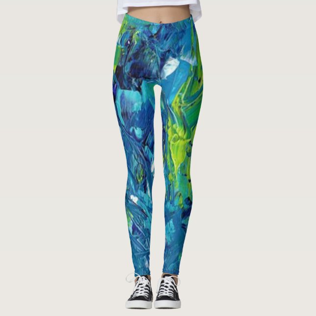 Tropical Island Sea Blue Green YOGA PANS Leggings (Vorderseite)