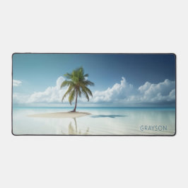 Tropical Island Summer Beach Personalisiert Schreibtischunterlage
