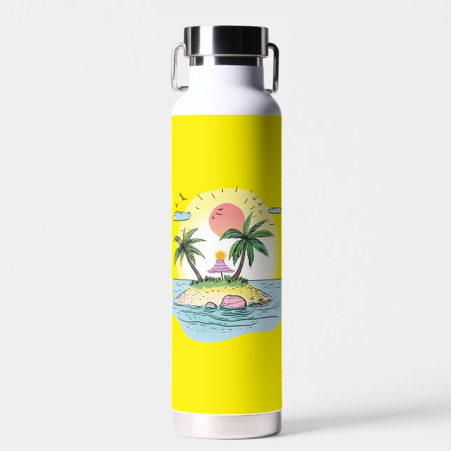 Tropical Island Sunset Drinkware Trinkflasche (Vorne)