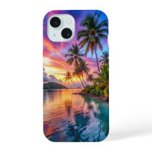 Tropical Island Sunset Landscape Phone Case