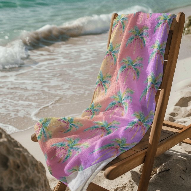 Tropical Island Sunset Palm Tree Strandtuch (This might be your favorite beach towel!)