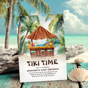 Tropical Island Tiki Bar Beach Geburtstag Einladung