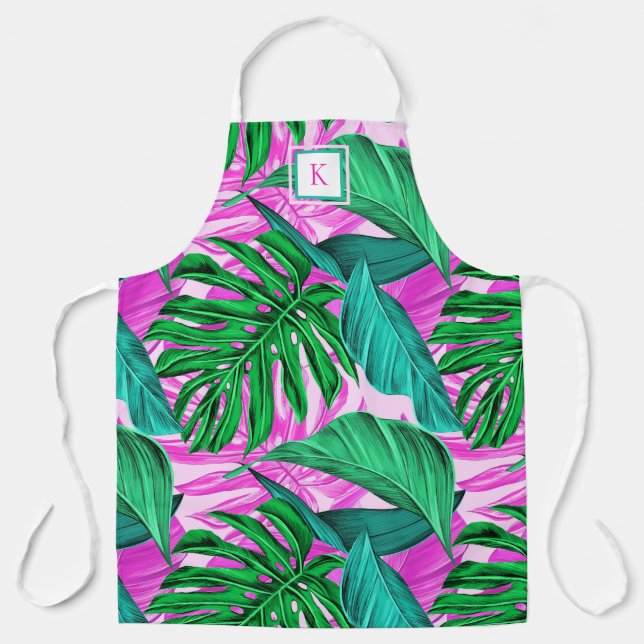 Tropical Island Vibes Monogram Schürze (Vorderseite)