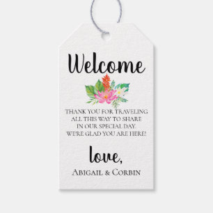 Tropical Island Wedding Welcome Bag Geschenkanhänger