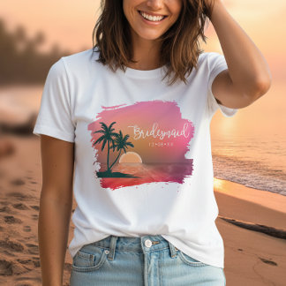 Tropical Isle Sunrise Brautjungfer Rosa ID581 T-Shirt
