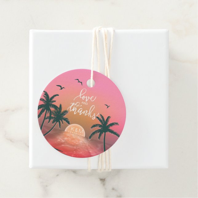 Tropical Isle Sunrise Wedding Melon ID581 Geschenkanhänger (Beispiel)