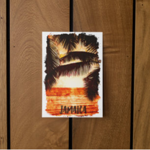 Tropical Jamaica Sunset Caribbean Island Postkarte