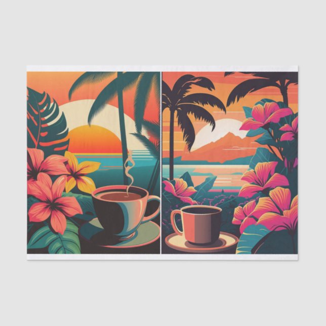 Tropical Java im Paradies, Morgenkaffee Seidenpapier (Vorderseite)