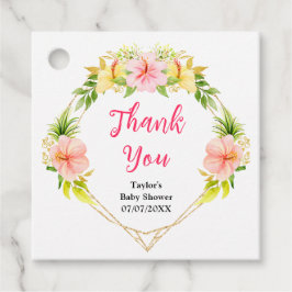 Tropical Jungle Floral Baby Dusche Vielen Dank Geschenkanhänger