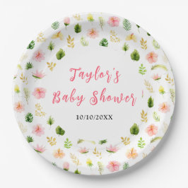 Tropical Jungle Floral Baby Shower Pappteller