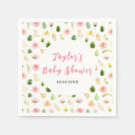 Tropical Jungle Floral Baby Shower Serviette