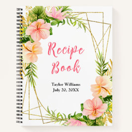 Tropical Jungle Floral Recipe Book Notizbuch