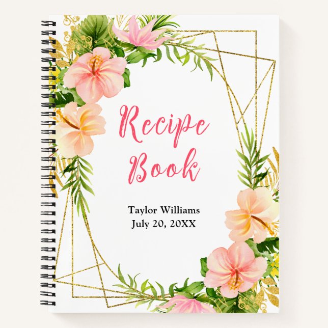 Tropical Jungle Floral Recipe Book Notizbuch (Vorderseite)