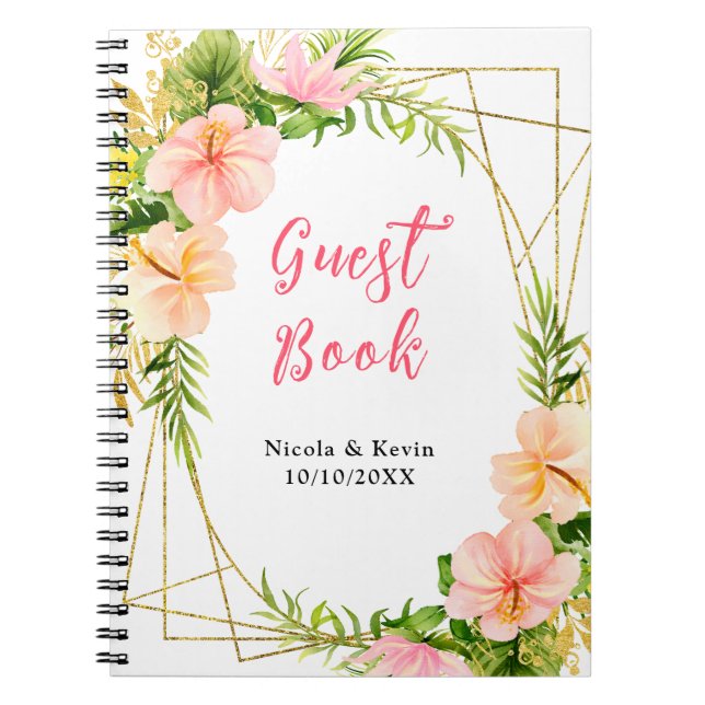 Tropical Jungle Floral Wedding Guest Book Notizblock (Vorderseite)