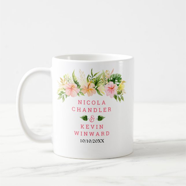 Tropical Jungle Floral Wedding Kaffeetasse (Links)