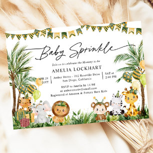 Tropical Jungle Wild Safari Baby Sprinkle Einladung