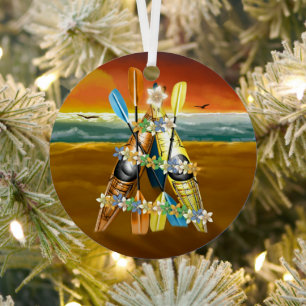 Tropical Kayak Weihnachtsbaum Ornament Aus Metall