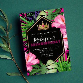 Tropical Kente African Queen Einladung zum Geburts