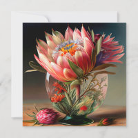Tropical King Protea in Hübscher Glass Vase