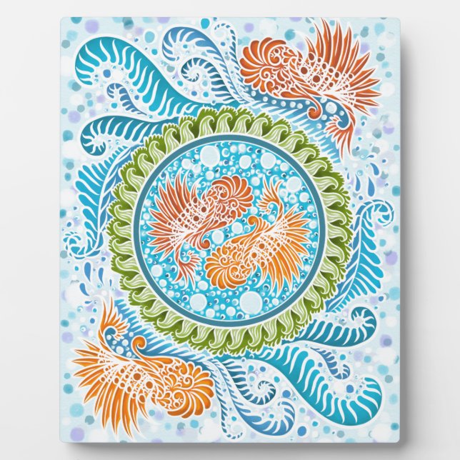 Tropical Koi Mandala Fotoplatte (Vorderseite)