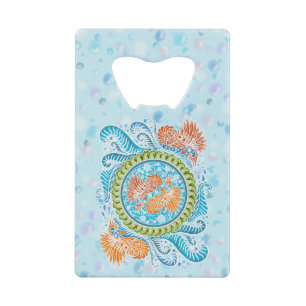 Tropical Koi Mandala Vibranly Ocean Zen Art Geldkarten Flaschenöffner