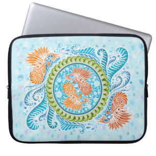 Tropical Koi Mandala   Vibranly Ocean Zen Art Laptopschutzhülle