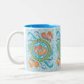 Tropical Koi Mandala Zweifarbige Tasse