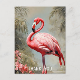 Tropical Lake Side Pink Flamingo Vintag Postkarte