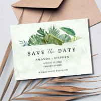Tropical Leaf Beach Hochzeit Save the Date