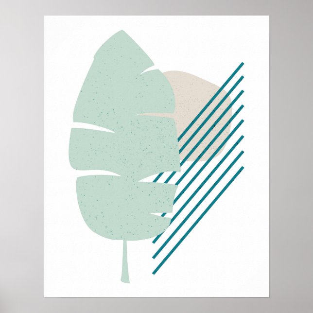 Tropical Leaf Beach House Abstract Art Print Poster (Vorne)
