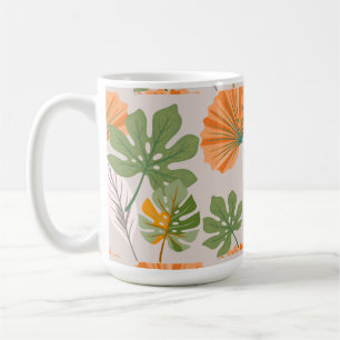 Tropical Leaf Composition in Orange and Green Kaffeetasse