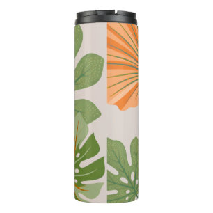 Tropical Leaf Composition in Orange and Green Thermosbecher