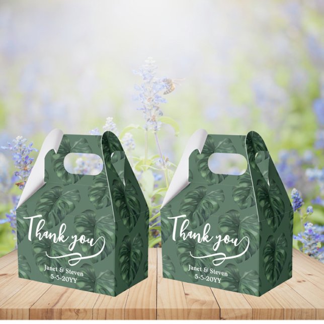 Tropical Leaf Monstera Grüne Gefälligkeitsbox Geschenkschachtel (Von Creator hochgeladen)