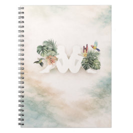 Tropical Leaves & Birds Aesthetic Design  Notizblock