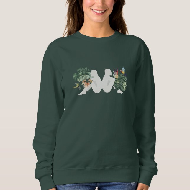 Tropical Leaves & Birds Minimal Nature Design Sweatshirt (Vorderseite)