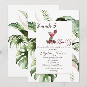 Tropical Leaves Cocktail Brunch & Sektfrühstück Einladung