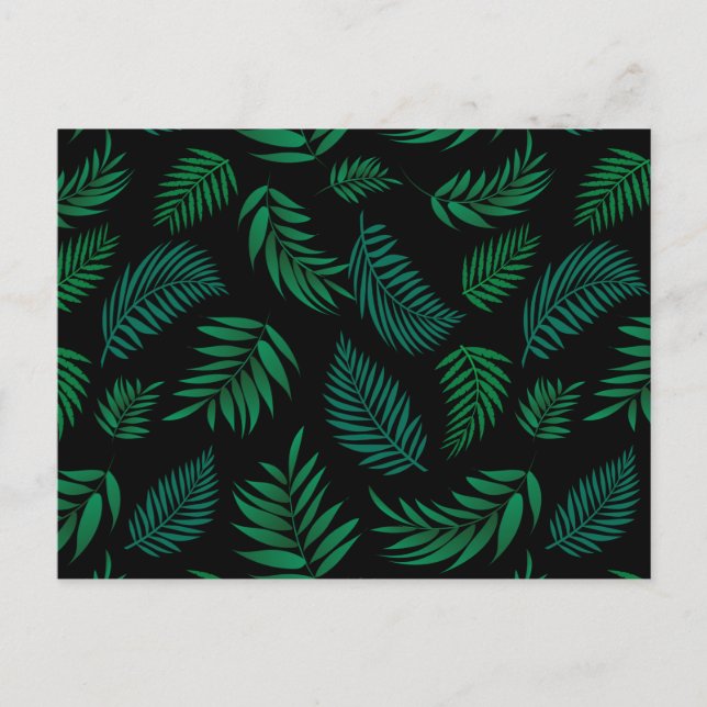 Tropical Leaves Pattern 2 Feiertagspostkarte (Vorderseite)