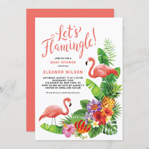 Tropical Let's Flamingle Summer Baby Shower Einladung