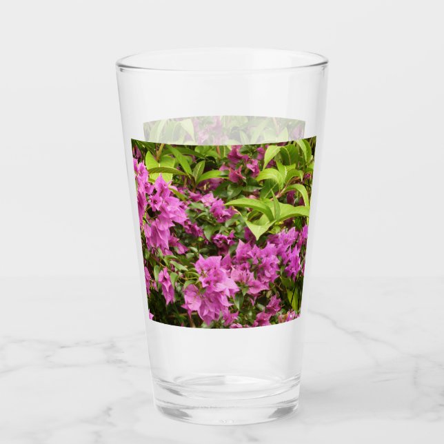 Tropical Lila Bougainvillea Floral Glas (Vorderseite)