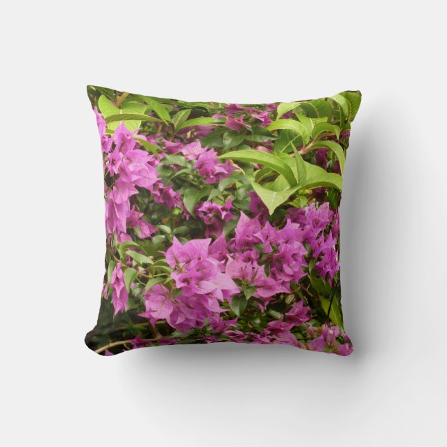 Tropical Lila Bougainvillea Floral Kissen (Vorderseite)