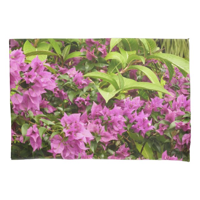 Tropical Lila Bougainvillea Floral Kissenbezug (Vorderseite)