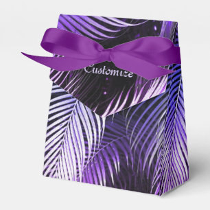 Tropical Lila Palm Blätter Zelt Gefallen Box Geschenkschachtel