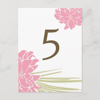 Tropical Lilies Wedding Tischnummer Card