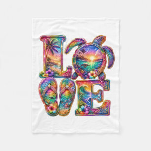 Tropical LOVE Meeresschildkröten-Decke Fleecedecke