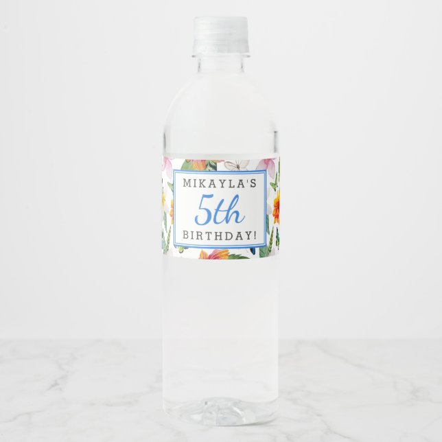 Tropical Luau Birthday Wasser Flaschen Etiketten (Vorderseite)
