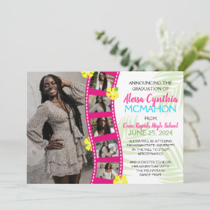 Tropical Luau Filmstrip 6 Foto Grad Ankündigung