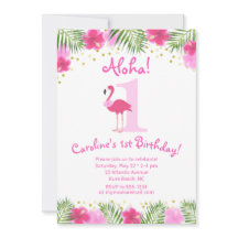 Tropical Luau Flamingo 1st Birthday Girl