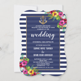 Tropical Luau Floral Wedding Abend Empfang Einladung