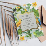 Tropical Luau Parrots Plumeria Brautparty Einladung<br><div class="desc">Die Einladung zur Duschkabine Luau Bridal, die perfekt für die bevorstehende Hochzeit einer besonderen Braut in einem lustigen und tropischen Stil ist. Das farbenprächtige und lebendige Design mit Palmen, tropischen Blume und einer malerischen Strandlandschaft verleiht den Gästen einen Eindruck vom Paradies Hawaiis, das sie erwartet. Der Text kann so angepasst...</div>