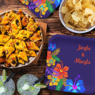 Tropical Luau Party Hibiskus Custom Wording Pappteller